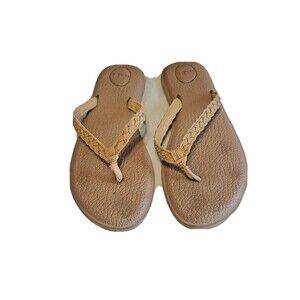 Womens Sandals Sz 10 Sansuk Yoga Braid Cushioned Comfort Thong Back Slide Brown